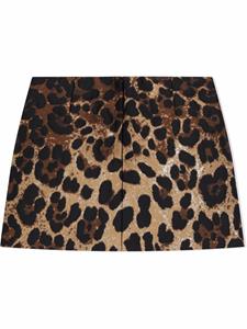 dolce&gabbanakids Dolce & Gabbana Kids Mini-rok met luipaardprint en jacquard - Bruin