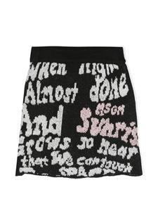 msgmkids MSGM Kids Intarsia midi-rok - Zwart