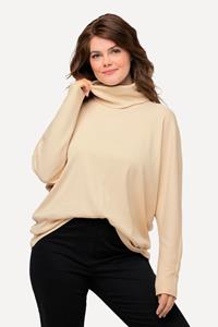 Ulla Popken Rundhalsshirt Shirt Blätter U-Boot-Ausschnitt 3/4-Arm