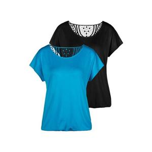 Vivance Shirt met korte mouwen Met haakwerk aan de achterkant (Set van 2)