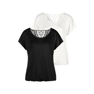 Vivance Shirt met korte mouwen Met haakwerk aan de achterkant (Set van 2)