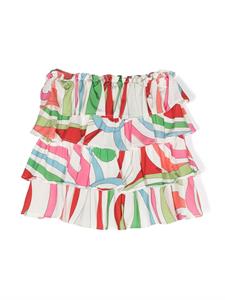 puccijunior PUCCI Junior Mini-rok met ruches - Wit