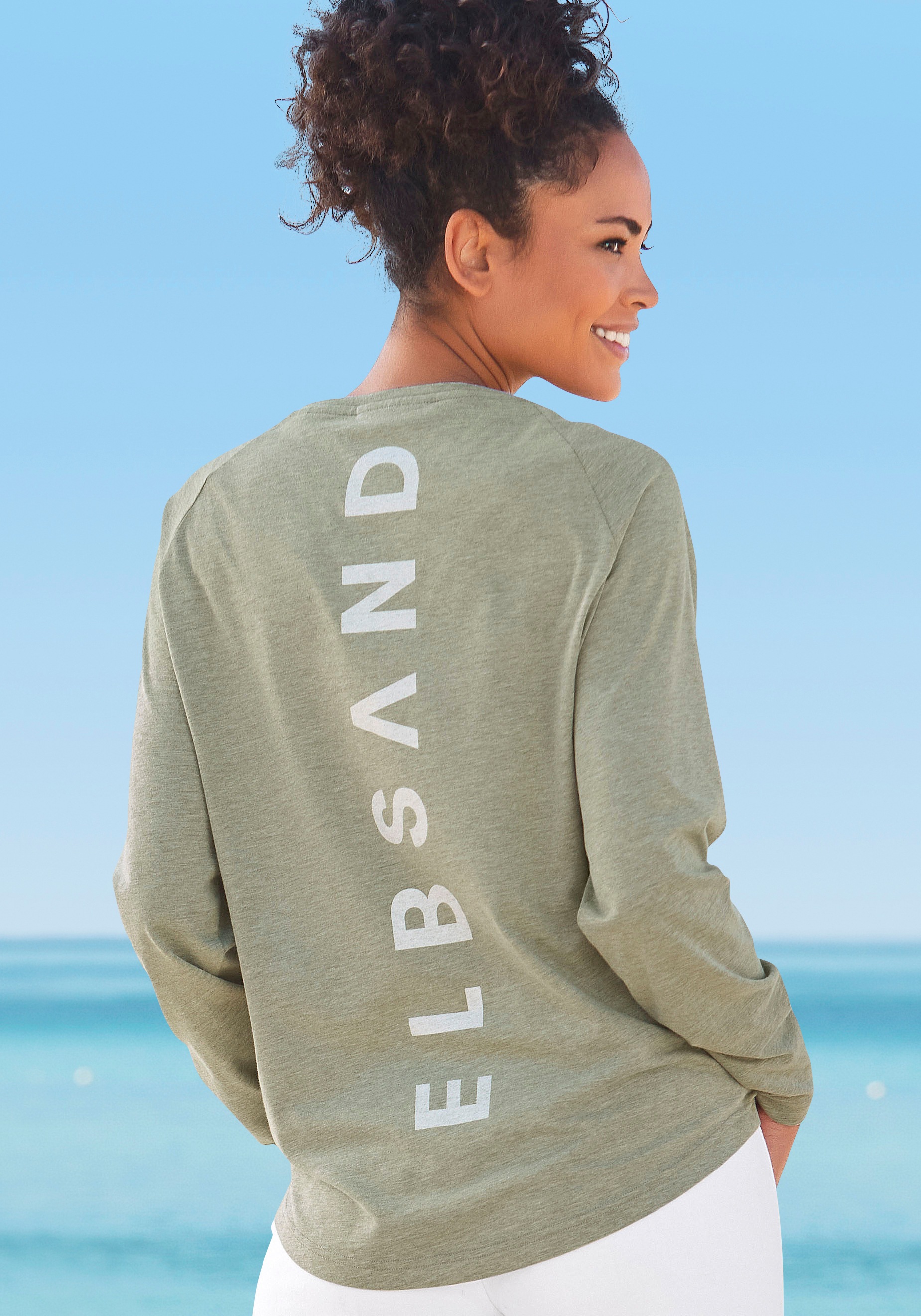 Elbsand Longsleeve Tira met logoprint achter