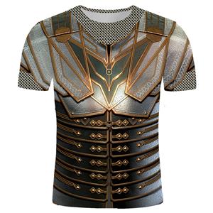Nihao Zomer Heren T-Shirt Middeleeuwse Armor 3D Geprint T-Shirt Heren Casual Grappige Ronde Hals T-Shirt Met Korte Mouw