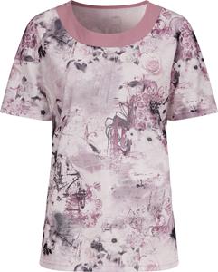Your Look... for less! Dames Shirt met korte mouwen mauve/steengrijs gedessineerd Größe