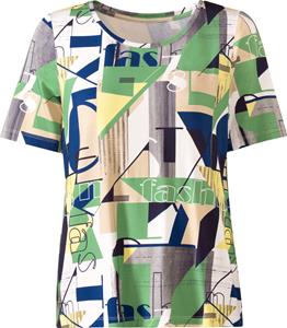 Your Look... for less! Dames Shirt nachtblauw/appel bedrukt Größe