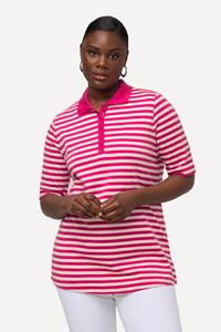 Ulla Popken Rundhalsshirt Poloshirt Classic Polokragen Halbarm Pima Cotton