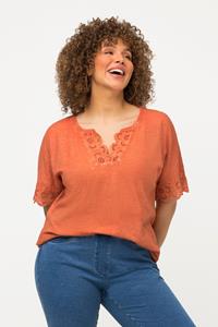Ulla Popken Rundhalsshirt T-Shirt Saumband Oversized Rundhals Halbarm