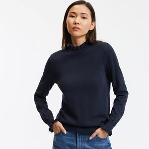 LA REDOUTE COLLECTIONS Trui in katoen met opstaande kraag met volant en lange mouwen