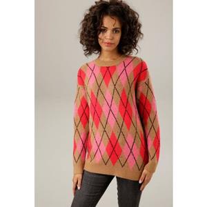 Aniston CASUAL Strickpullover, im ausdrucksstarkem Rauten-Dessin