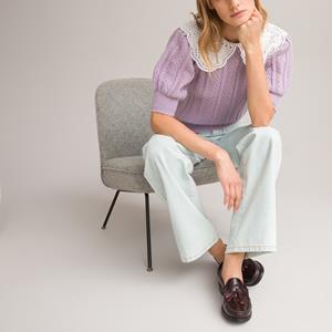 LA REDOUTE COLLECTIONS Trui 2 in 1 met Claudinekraag, bi-materiaal
