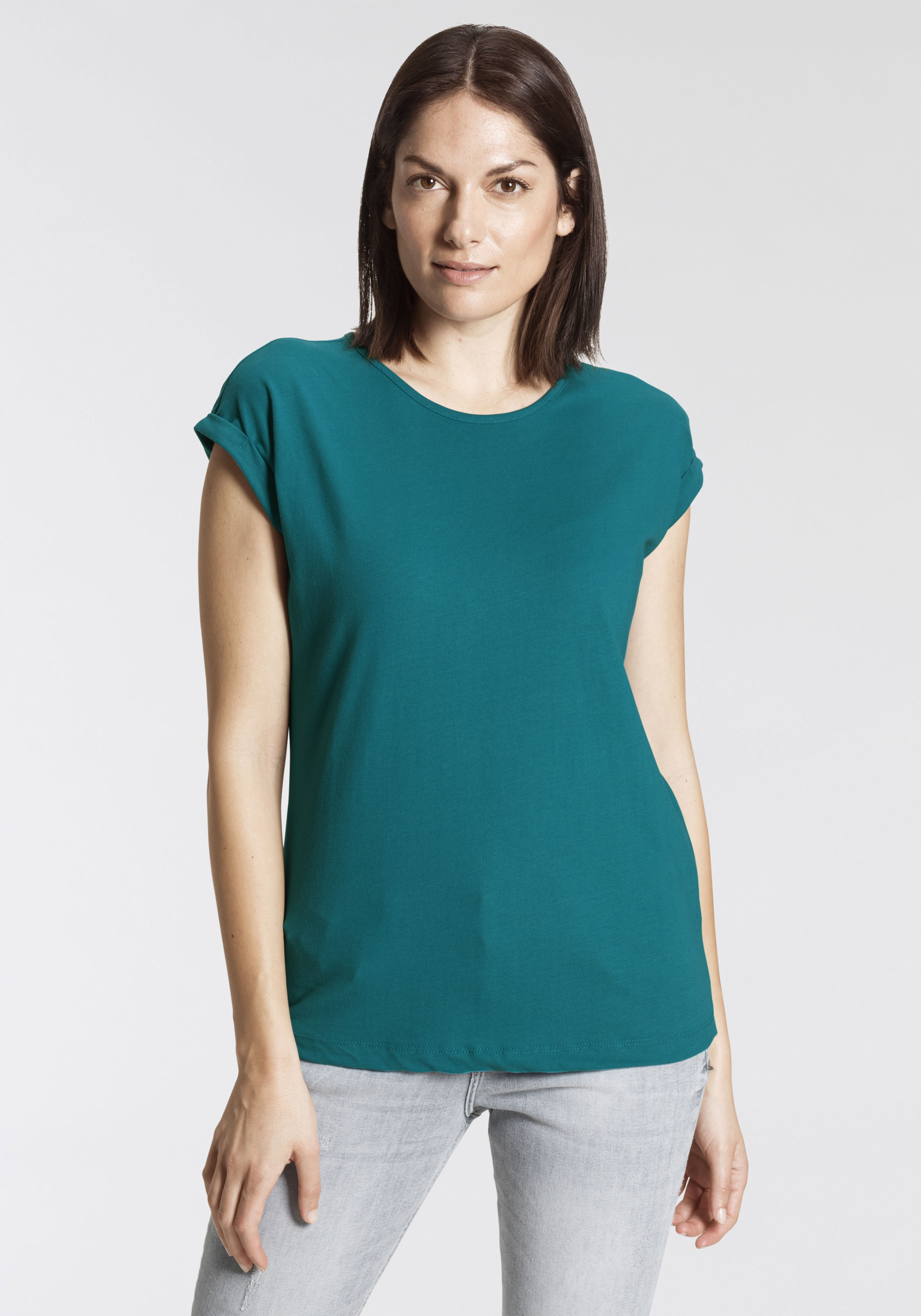 Boysen's T-shirt met verlaagde schoudernaden & kleine mouwomslagen