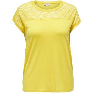 ONLY CARMAKOMA Spitzenshirt CARFLAKE LIFE S/S MIX TOP JRS NOOS