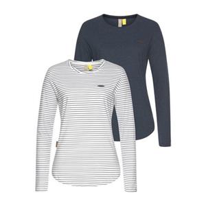 Alife & Kickin T-Shirt "LeaAK", (Packung, 2 tlg., 2er-Pack), sportive Langarmshirts mit Bogensaum & Rundhalsausschnitt