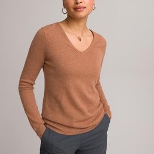 ANNE WEYBURN Trui met V-hals in fijn tricot van zuiver kasjmier