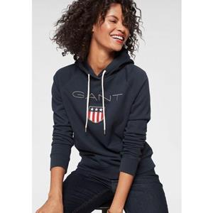 Gant Sweatshirt GANT SHIELD SWEAT HOODIE mit großer Label-Applikation vorne