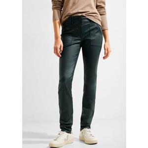 Cecil Stoffhose Cecil Coating Slim Fit Hose in Dark Ocean Green (1-tlg) Einschubtaschen