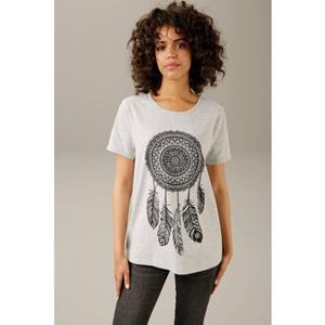 Aniston CASUAL T-Shirt, mit verträumten Mandala-Front-Druck - NEUE KOLLEKTION
