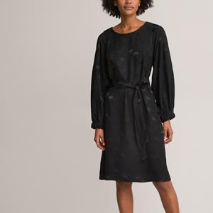 LA REDOUTE COLLECTIONS Rechte jurk met ronde hals en strikceintuur