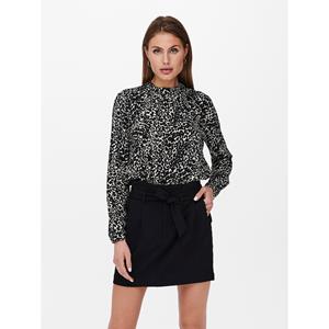 Only Blouse met luipaardprint en opstaande kraag