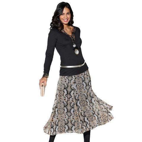 Lady Shirt met V-hals Shirt (1-delig)