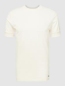 Drykorn T-shirt met geribde ronde hals, model 'ANTON'