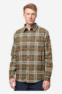 Jack Wolfskin Cabin View Shirt Men Flanellen overhemd Heren L dusty olive checks dusty o