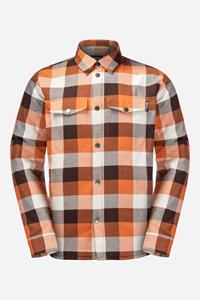 Jack Wolfskin Felsenweg Ins Shirt Men Flanellen overhemd Heren L orange fall checks orange fal