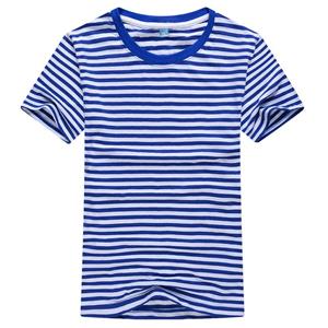Zirunking 2021 New Navy T-shirt Blue and white Striped Unisex  Short Sleeve Korean style Summer Vintage Navy T-shirts Tshirt Cotton Tees ZKNAVY