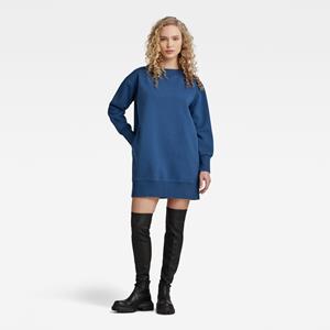 Loose Vintage Sweater Jurk - Midden blauw - Dames