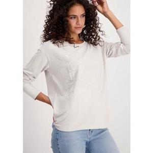 Monari Shirt met ronde hals met glanzende frontprint