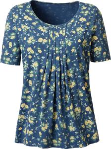 Your Look... for less! Dames Shirt met korte mouwen jeansblauw geprint Größe