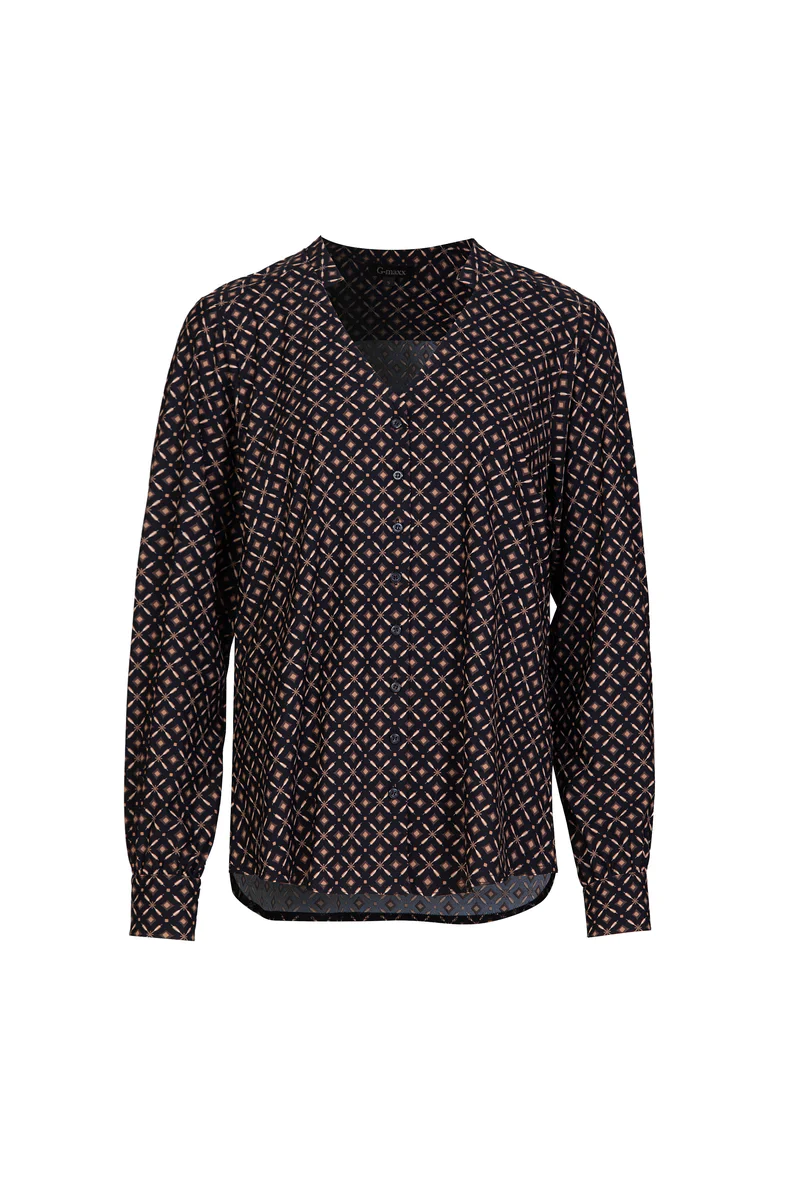 G-Maxx Blouse ranya zwart/kleurenmix