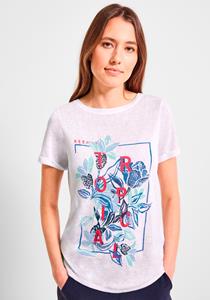 Cecil T-Shirt "LINENLOOK Shape print", mit klassischem Rundhalsausschnitt