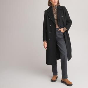 LA REDOUTE COLLECTIONS Lange caban met dubbele knoopsluiting, wolmix