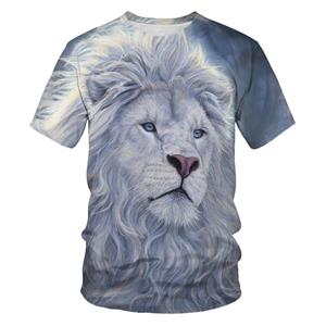Xin nan zhuang Fashion Cool Domineering Lion Pattern T-shirts for Men Summer New 3D Personality Print T Shirt Casual Hip Hop Animal Graphic Tee