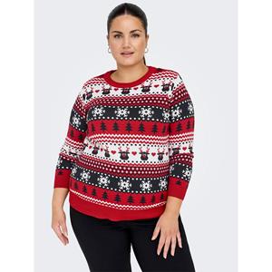 ONLY CARMAKOMA Strickpullover "CARXMAS REINDEER LS O-NECK KNT"