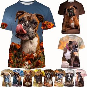 Mimanss Fashion Sale Homme Boxer Hond 3d T Shirts Mode Cute Animal Puppy Graphic Unisex Gepersonaliseerde Casual Korte Mouwen