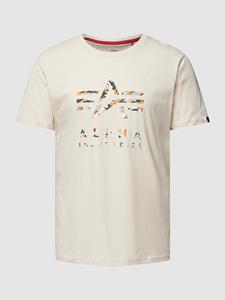 Alpha industries T-shirt met labelprint, model 'Camo'