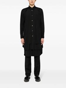 Comme Des Garçons Homme Plus layered-effect cotton shirtdress - Zwart