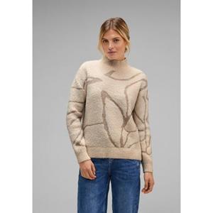 STREET ONE Strickpullover "Boucle Dessin Sweater", mit Stehkragen