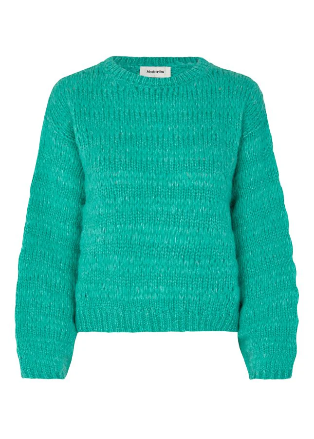 Modström Turquoise grof gebreide trui grover -