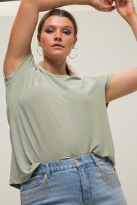 Studio Untold Rundhalsshirt T-Shirt Classic Shape Glitzer Rundhals Halbarm