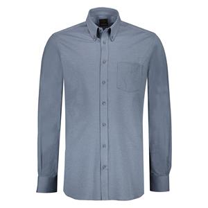 Eagle&Brown  Piqué Katoenen Overhemd Denim Blauw - XL - Heren