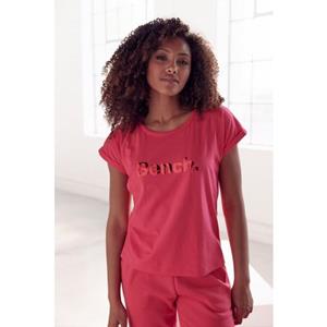 Bench. T-Shirt -Kurzarmshirt, Loungeshirt mit glänzendem Logodruck, Loungewear