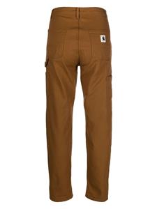 Carhartt W' Pierce logo-patch canvas straight trousers - Bruin