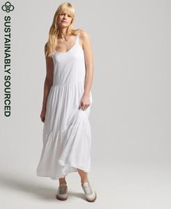 Superdry Vrouwen Geweven Studios Maxi-jurk Wit