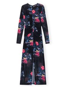 GANNI Maxi-jurk met bloemenprint - Zwart