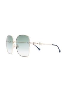 Gucci Eyewear Zonnebril met oversized vierkant montuur - Goud
