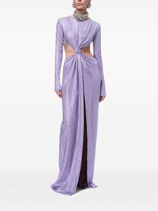 AREA crystal-embellished knot gown - Paars